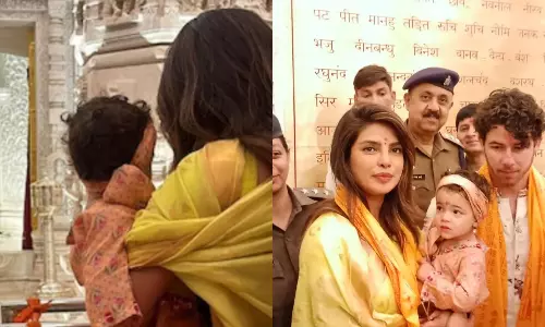 प्रियंका चोपड़ा ने पति निक, बेटी मालती और मां मधु के साथ अयोध्या में रामलला के दर्शन किए